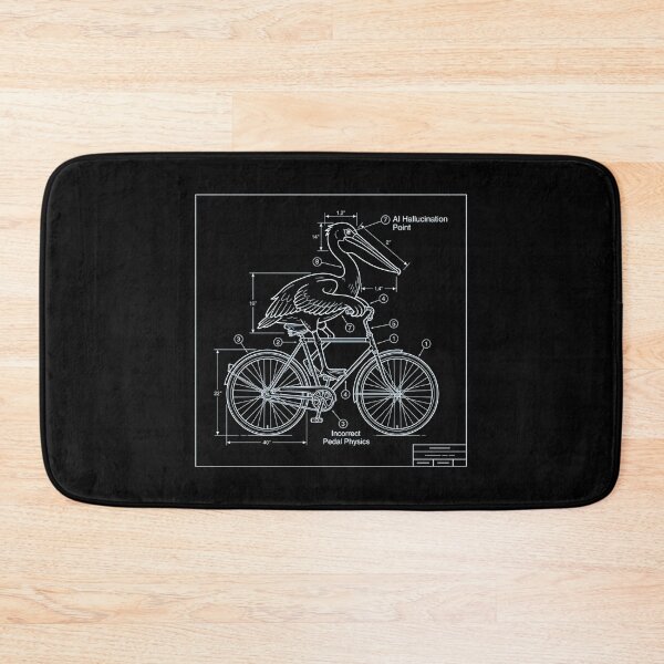 Item preview, AI Hallucination Blueprint – Funny Pelican Bicycle Diagram, Tech Humor Design designed and sold by Urben Loop.
