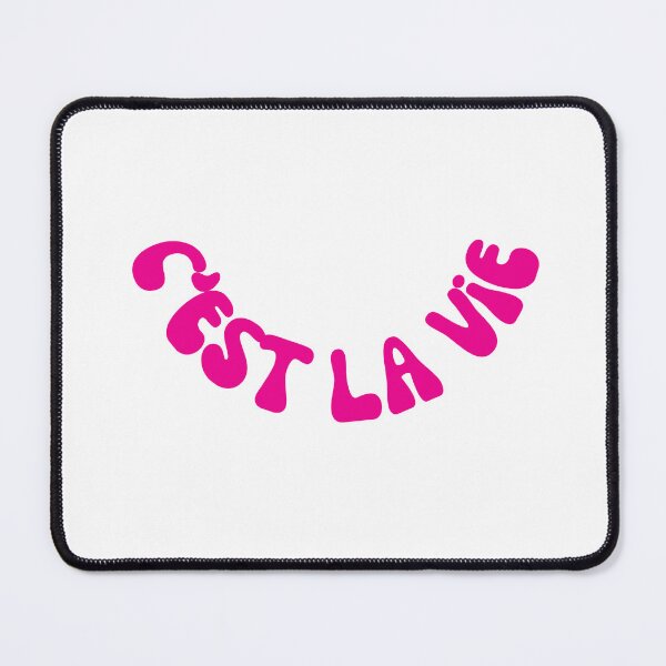 Item preview, C'est La Vie Pink Retro Wavy Typography - French Quote designed and sold by ElliDesign.
