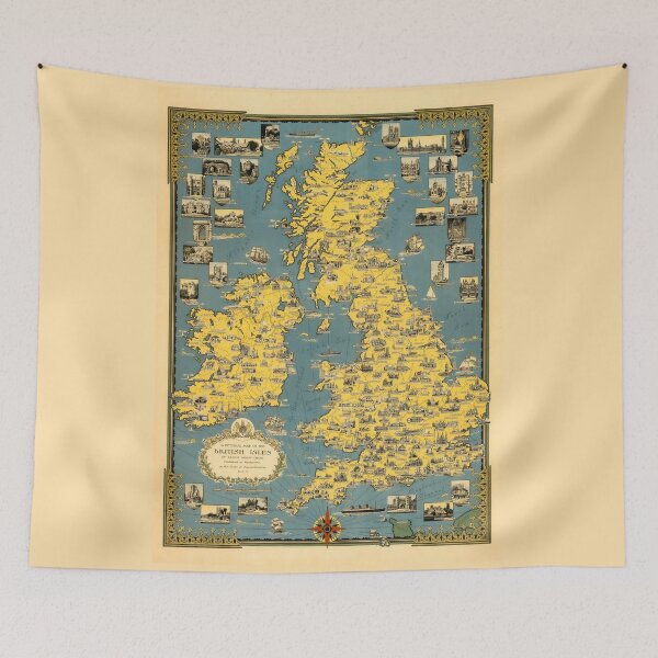 Item preview, Old Map of the British Isles - 1939 designed and sold by PetsArt.