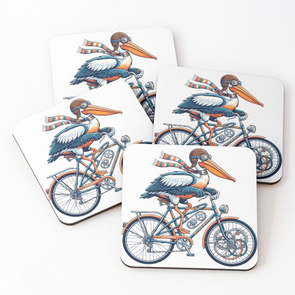Item preview, Pelican Riding Bicycle Illustration – Steampunk Bird Cyclist Art, Funny Animal Bike Design, Vintage Aviator Pelican Graphic designed and sold by Urben Loop.