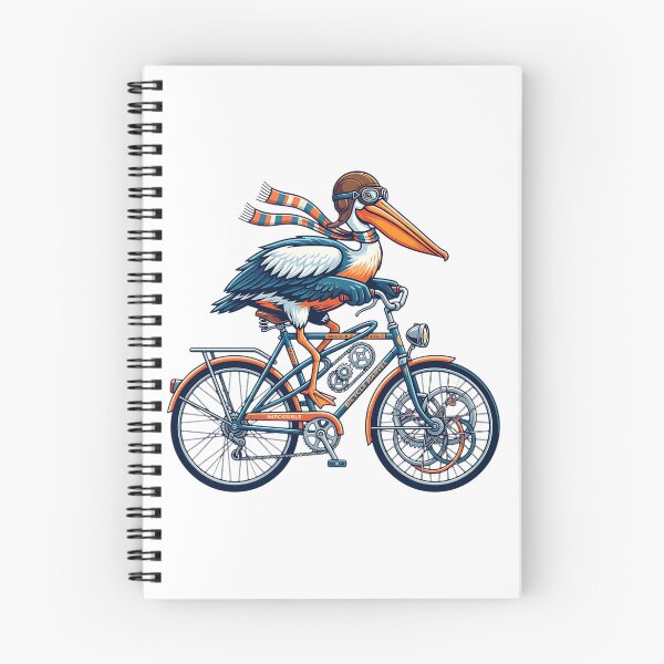 Item preview, Pelican Riding Bicycle Illustration – Steampunk Bird Cyclist Art, Funny Animal Bike Design, Vintage Aviator Pelican Graphic designed and sold by Urben Loop.