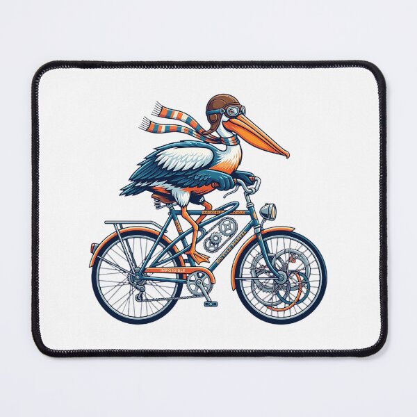 Item preview, Pelican Riding Bicycle Illustration – Steampunk Bird Cyclist Art, Funny Animal Bike Design, Vintage Aviator Pelican Graphic designed and sold by Urben Loop.