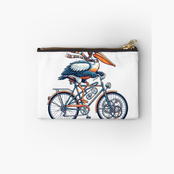 Item preview, Pelican Riding Bicycle Illustration – Steampunk Bird Cyclist Art, Funny Animal Bike Design, Vintage Aviator Pelican Graphic designed and sold by Urben Loop.