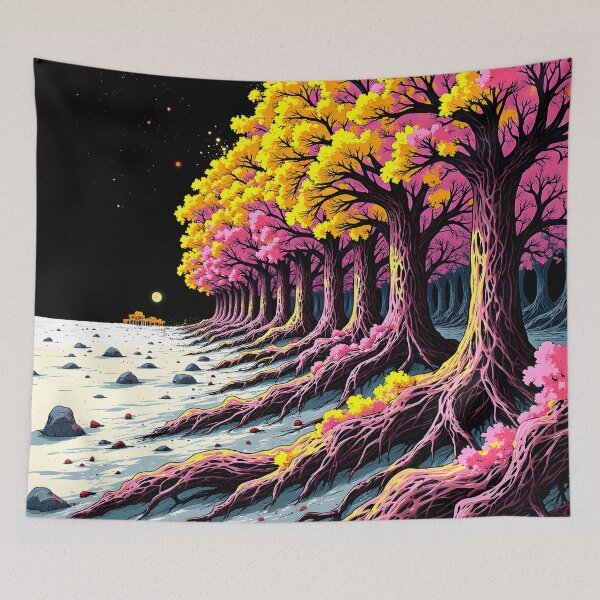 Item preview, Crimson Roots: Neon Forest Path designed and sold by Huskyyy Designs.