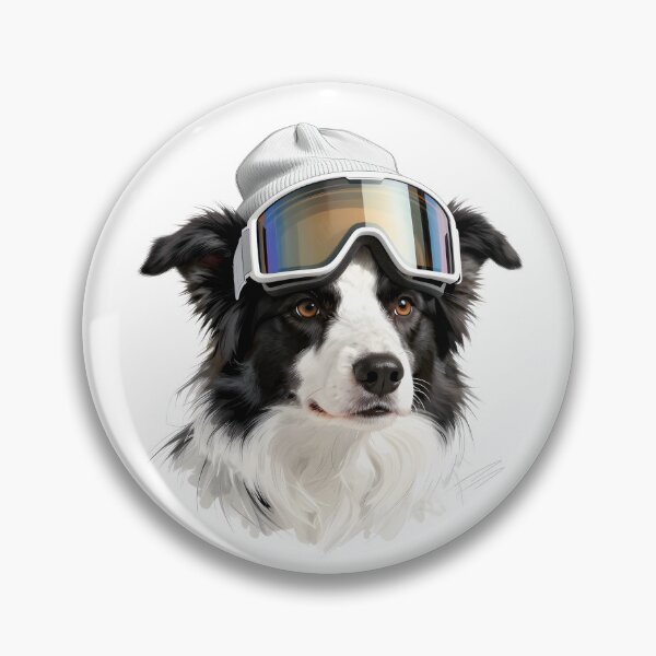 Item preview, Border Collie Snowboard Dog Portrait | Ski Goggles Border Collie Winter Art designed and sold by Fur Honcho.