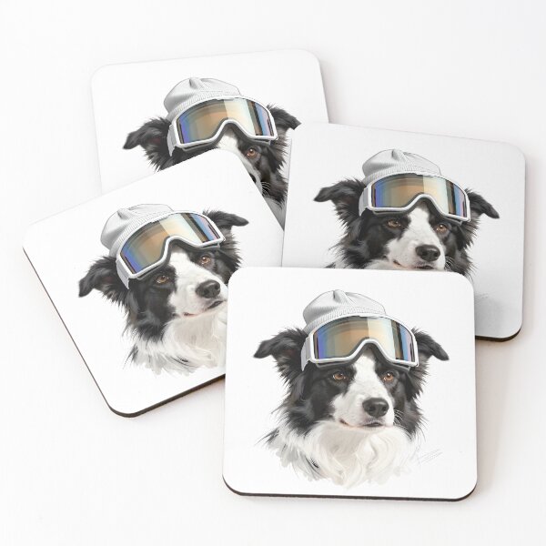Item preview, Border Collie Snowboard Dog Portrait | Ski Goggles Border Collie Winter Art designed and sold by Fur Honcho.