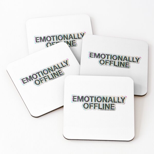Item preview, Emotionally Offline Glitch Sticker | Edgy Streetwear Typography designed and sold by designerr23 ⭐⭐⭐⭐⭐.