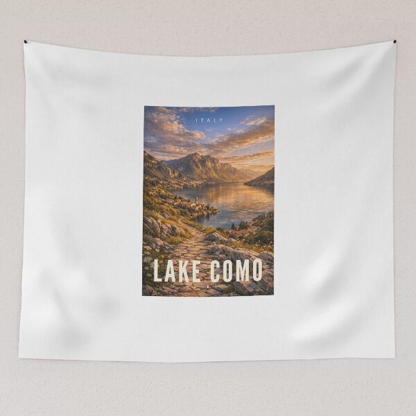Item preview, Lake Como Italy – Cinematic Golden Hour Travel Poster designed and sold by MyTutina.