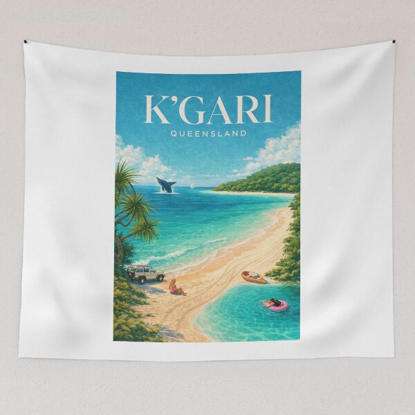 Item preview, K'gari Queensland Fraser Island Great Sandy Strait Champagne Pools Coastal Escape designed and sold by Aryabek.