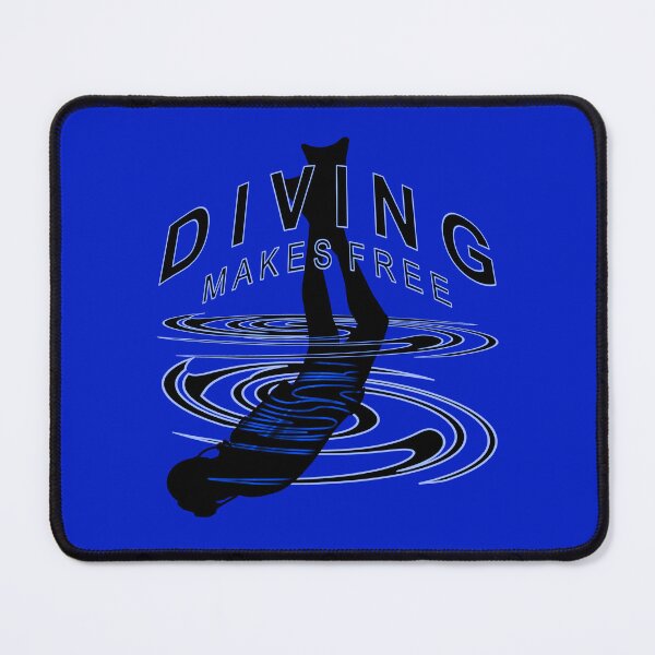 Item preview, Diving makes you free - designer logo with diver and waves designed and sold by Kimenta Fashion.