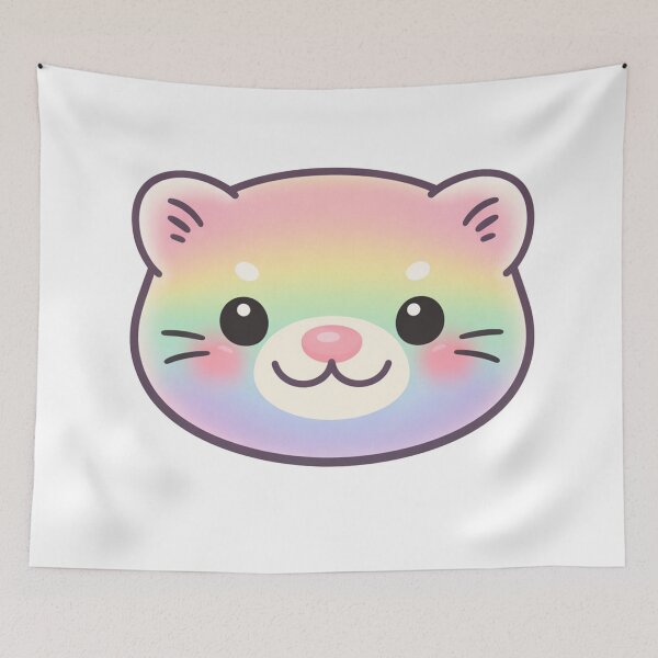Item preview, Rainbow Pastel Kawaii Otter Face designed and sold by Owcomm.