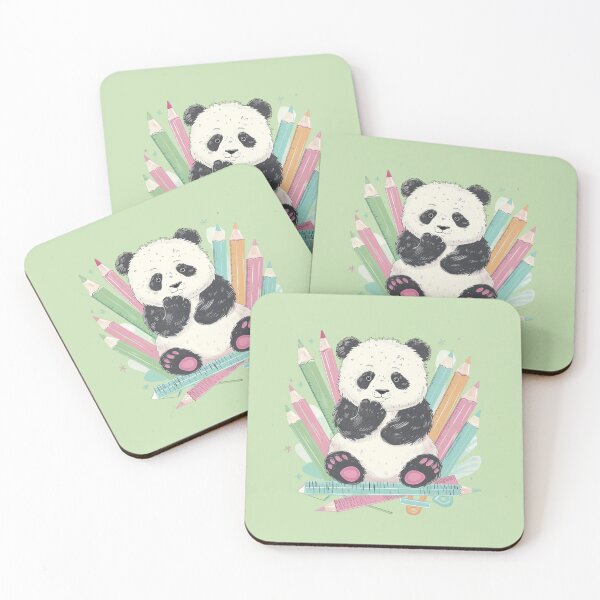 Item preview, Cute Panda Study Buddy  Pastel Back to School Art designed and sold by BoxofMoments.