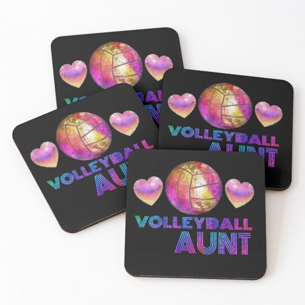 Item preview, Volleyball Aunt Disco Ball Heart Retro Neon Design designed and sold by LashondaGreen89.