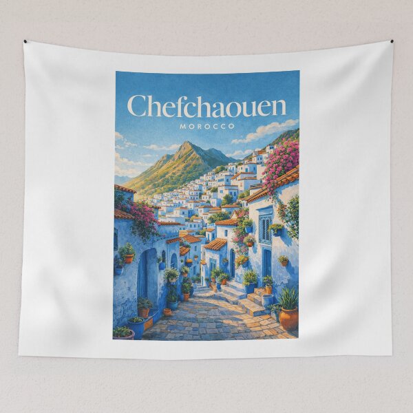 Item preview, Chefchaouen Morocco Rif Mountains Medina Akchour Blue City Highlands designed and sold by Aryabek.