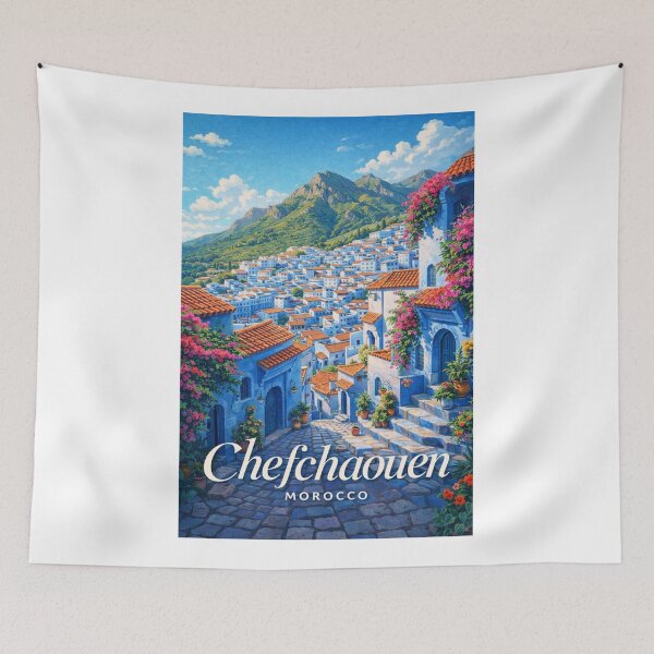 Item preview, Chefchaouen Morocco Akchour Talassemtane Rif Highlands Mountain Medina designed and sold by Aryabek.