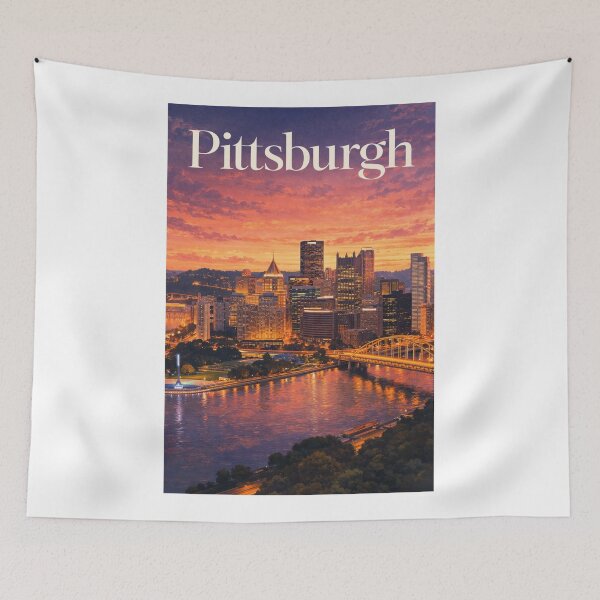 Item preview, Pittsburgh Pennsylvania Three Rivers Point State Park Steel City Skyline designed and sold by Aryabek.