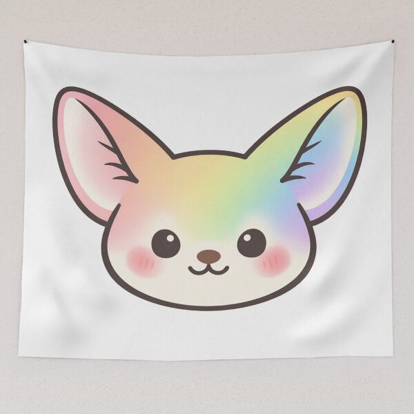 Artikelvorschau, Regenbogen-Fennek-Fuchs, süß, Kawaii, Pastell entworfen und verkauft von Owcomm.