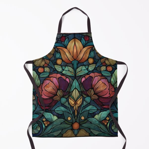Item preview, Stained Glass Effect Beautiful Florals Design Pattern designed and sold by GrinGalore.