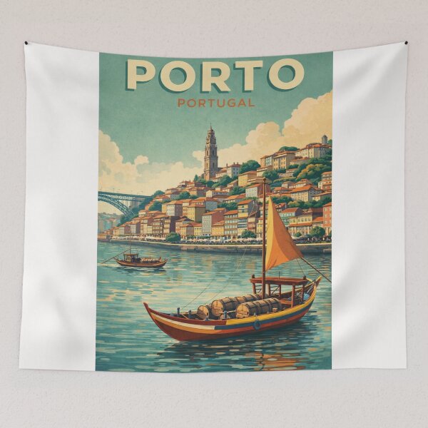 Item preview, Porto Portugal Ribeira Douro River Dom Luis Gaia Waterfront Heritage designed and sold by Places On Earth.
