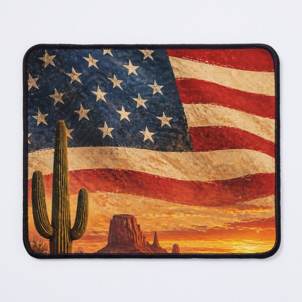 Item preview, American Flag Southwest Desert Sunset designed and sold by BeHappyGoLucky.