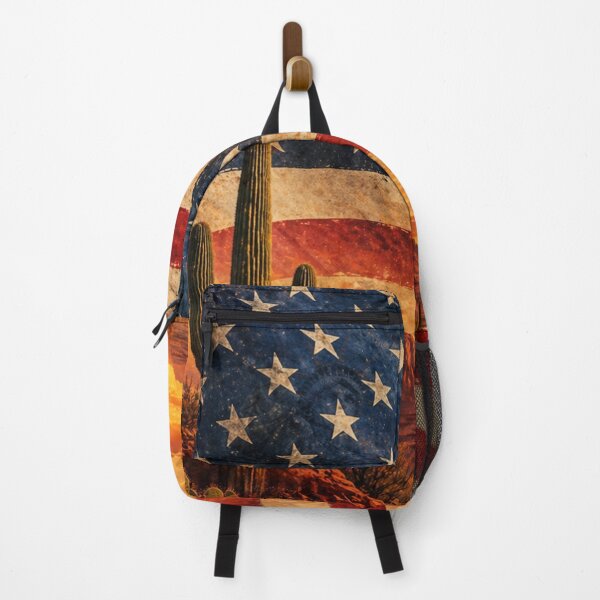 Item preview, American Flag Southwest Desert Sunset designed and sold by BeHappyGoLucky.