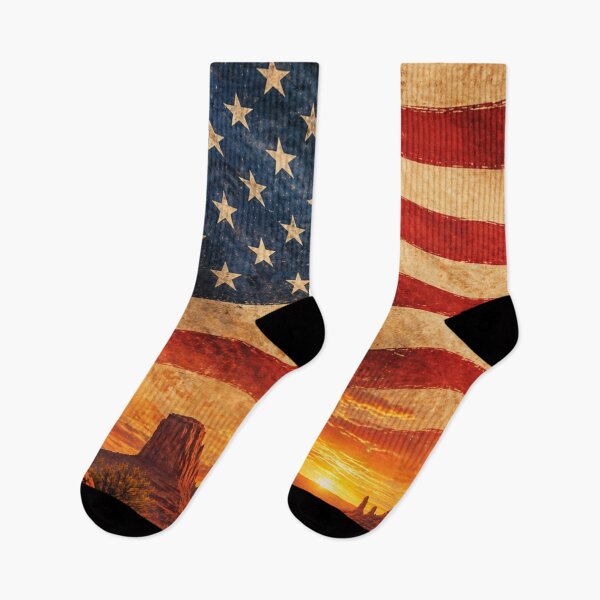 Item preview, American Flag Southwest Desert Sunset designed and sold by BeHappyGoLucky.