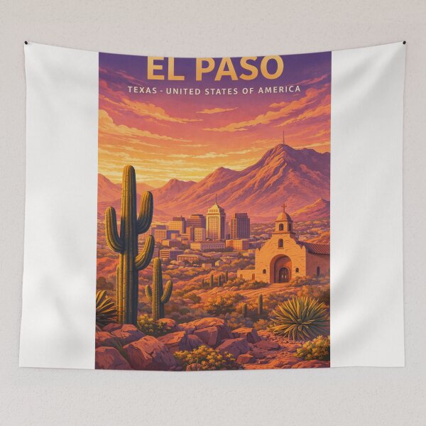Item preview, El Paso Texas Franklin Mountains Rio Grande Borderlands Desert Gateway designed and sold by Places On Earth.