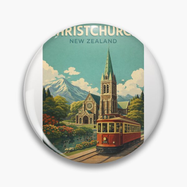 Item preview, Christchurch New Zealand Canterbury Tram Avon River Southern Alps Heritage designed and sold by Places On Earth.