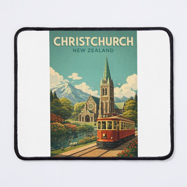 Item preview, Christchurch New Zealand Canterbury Tram Avon River Southern Alps Heritage designed and sold by Places On Earth.
