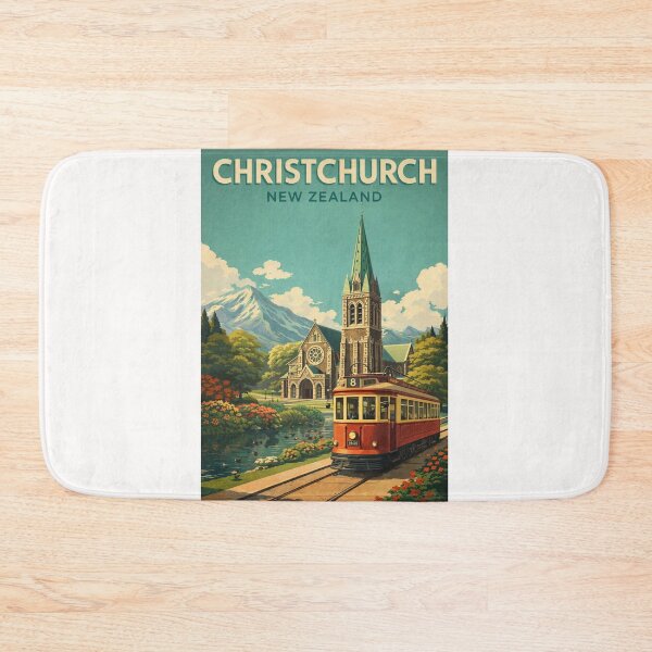 Item preview, Christchurch New Zealand Canterbury Tram Avon River Southern Alps Heritage designed and sold by Places On Earth.