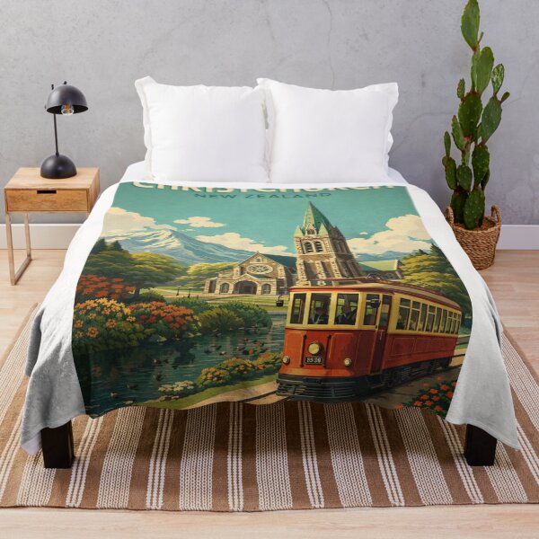 Item preview, Christchurch New Zealand Canterbury Tram Avon River Southern Alps Heritage designed and sold by Places On Earth.