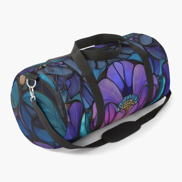 Item preview, Stained Glass Effect Beautiful Midnight Flowers Design Pattern designed and sold by GrinGalore.