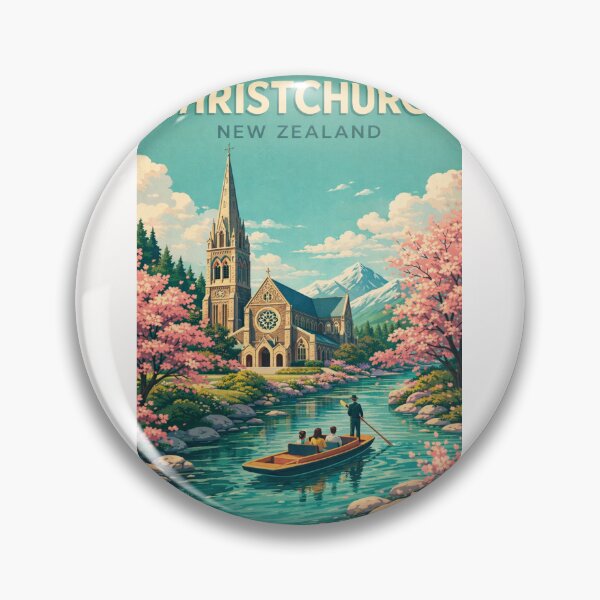 Item preview, Christchurch New Zealand Avon River Canterbury Cathedral Southern Alps Garden City designed and sold by Places On Earth.
