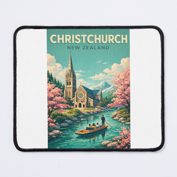 Item preview, Christchurch New Zealand Avon River Canterbury Cathedral Southern Alps Garden City designed and sold by Places On Earth.