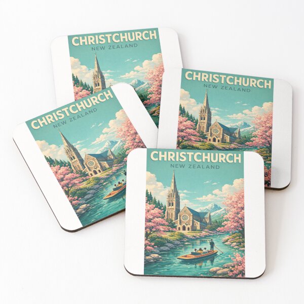Item preview, Christchurch New Zealand Avon River Canterbury Cathedral Southern Alps Garden City designed and sold by Places On Earth.