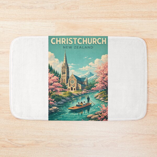Item preview, Christchurch New Zealand Avon River Canterbury Cathedral Southern Alps Garden City designed and sold by Places On Earth.