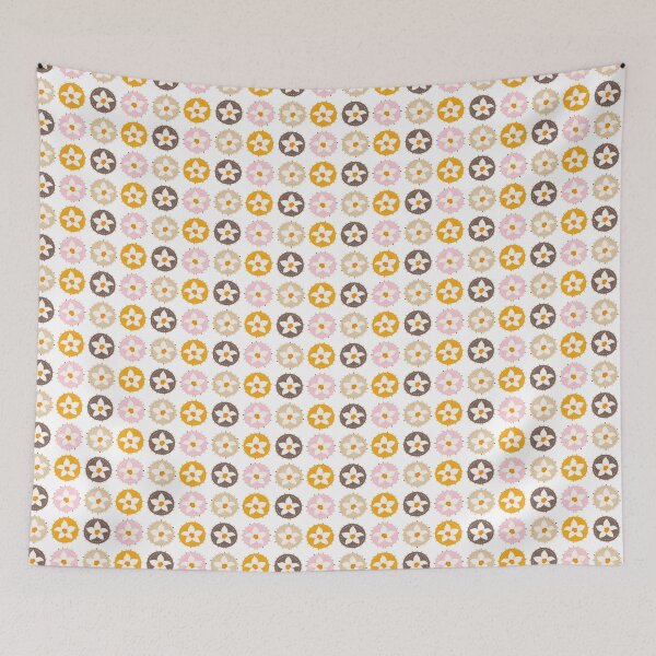 Item preview, White daffodil flowers in decorative medallions. Modern floral seamless pattern.  designed and sold by Eridanka.
