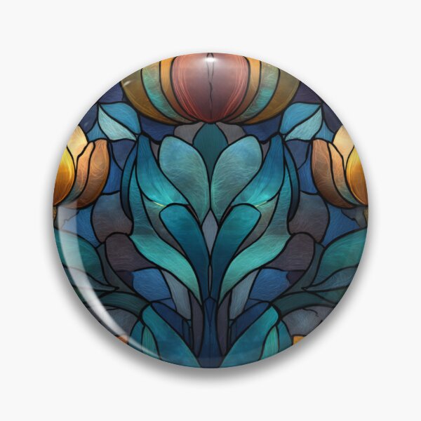 Item preview, Stained Glass Effect Beautiful Peony Flowers Design Pattern designed and sold by GrinGalore.