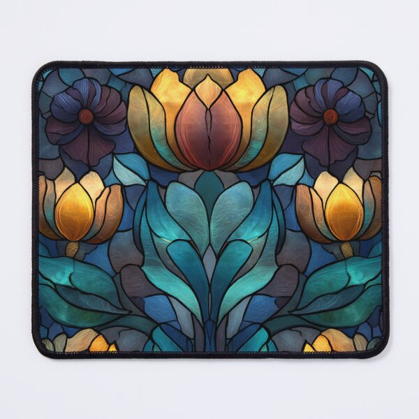 Item preview, Stained Glass Effect Beautiful Peony Flowers Design Pattern designed and sold by GrinGalore.