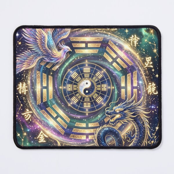 Item preview, Mystic Oriental Dragon & Phoenix: I Ching Galaxy Aura Phone Case designed and sold by RomeeArt.