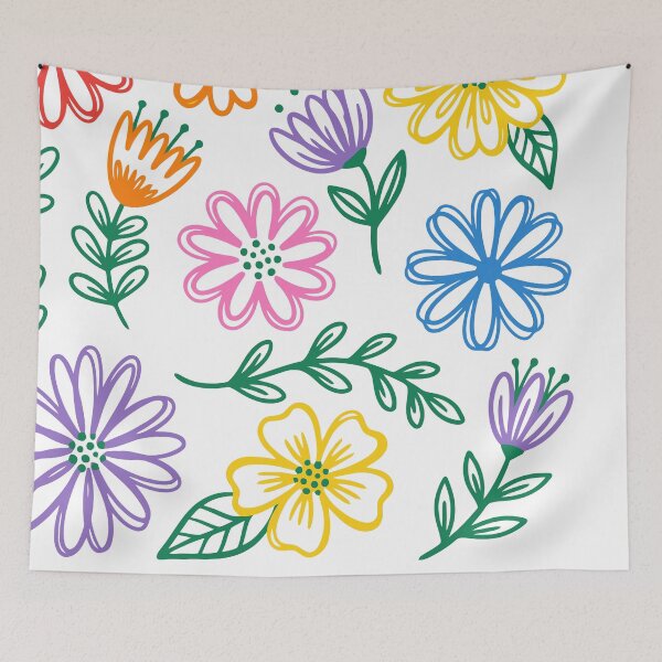 Item preview, colorful doodle Floral Pattern  designed and sold by jkrphoto.