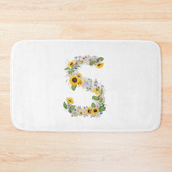 Item preview, Sunflower letter S watercolour painting  designed and sold by ColorandColor.