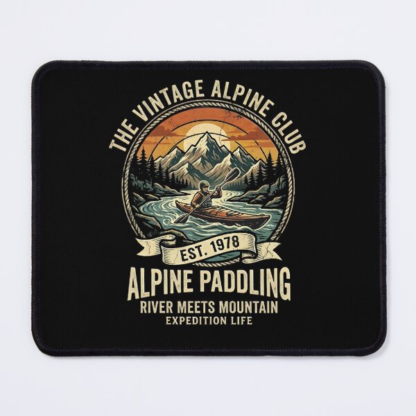 Item preview, The Canoe Paddling Vintage Alpine Club - Alpine Paddling River Meets Mountain Retro Design canoe adventures designed and sold by Jt41.
