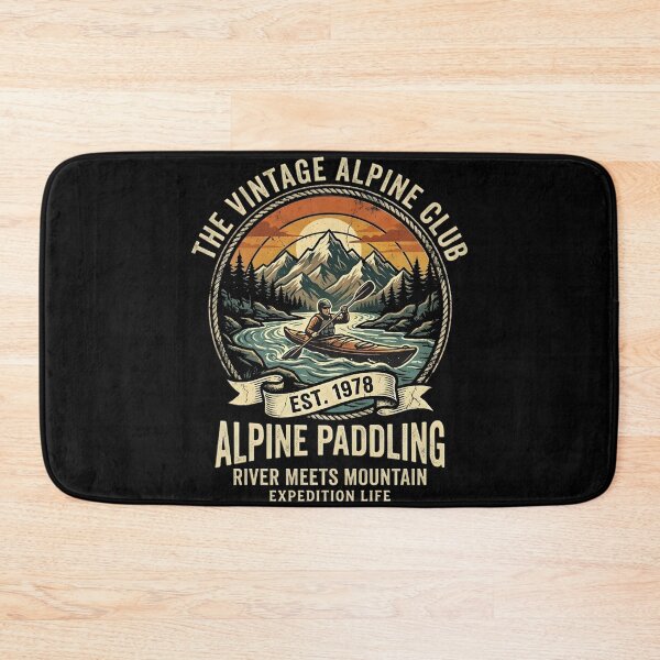 Item preview, The Canoe Paddling Vintage Alpine Club - Alpine Paddling River Meets Mountain Retro Design canoe adventures designed and sold by Jt41.