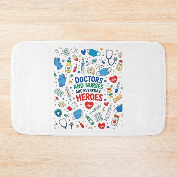 Item preview, 'Doctors and nurses are heroes' gift for medical relatives and friends designed and sold by BigLove Animals.