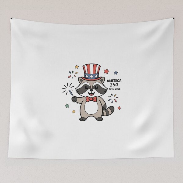 Item preview, America 250 Patriotic Raccoon Art - Cute USA 1776-2026 Semiquincentennial Celebration Design designed and sold by Picasfarmer.