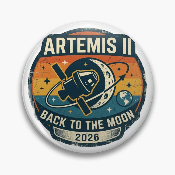 Item preview, Artemis II Mission 2026 Retro Moon  designed and sold by designerr23 ⭐⭐⭐⭐⭐.