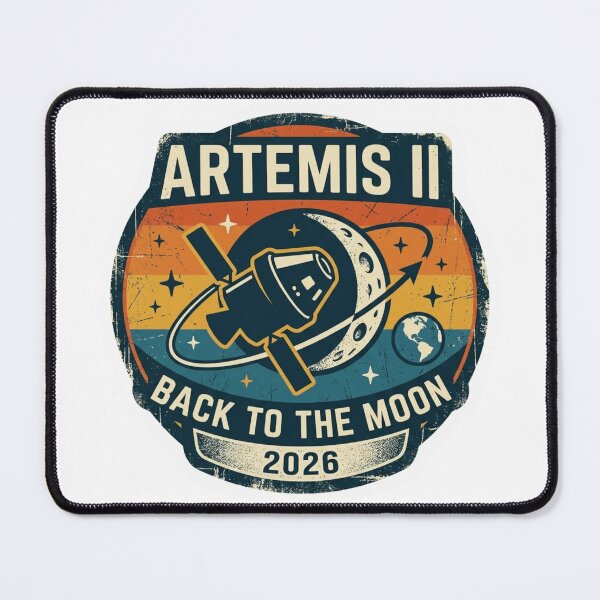 Item preview, Artemis II Mission 2026 Retro Moon  designed and sold by designerr23 ⭐⭐⭐⭐⭐.