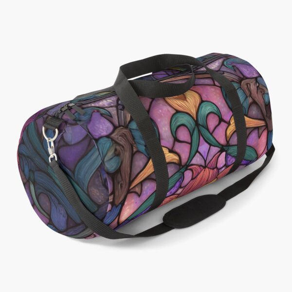 Item preview, Stained Glass Effect Beautiful Curls of Flowers Pattern designed and sold by GrinGalore.
