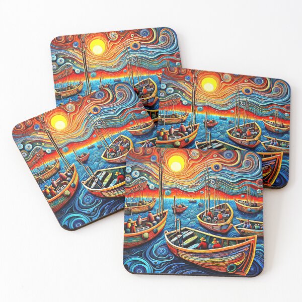Item preview, Fishing Fleet at sunset designed and sold by George Hutton Hunter.